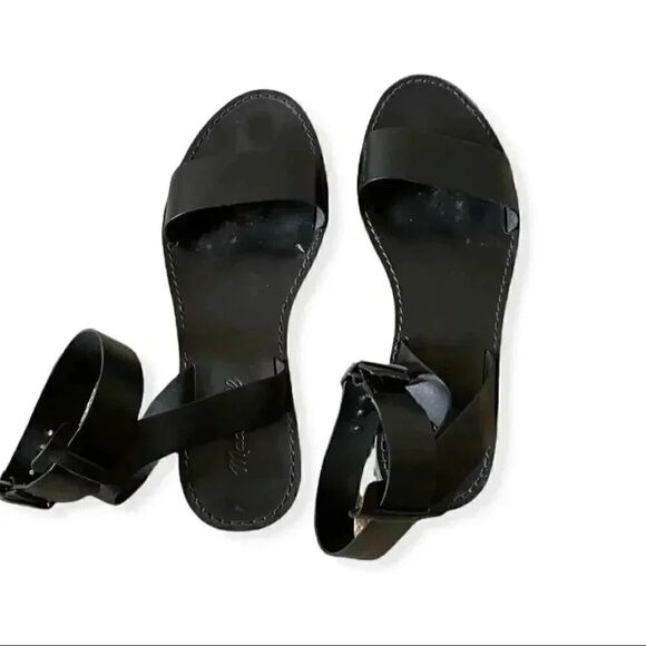 Madewell The Boardwalk Leather Ankle-Strap Black Sandal Sz 6.5 - Picture 4 of 7